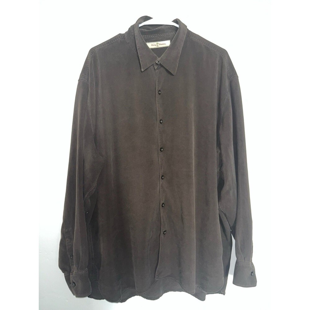 Men's Brown Solid Long Sleeve Point Collar Button-Up Casual Shirt